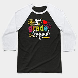 Third Grade Squad Back To School Teacher Kids Baseball T-Shirt